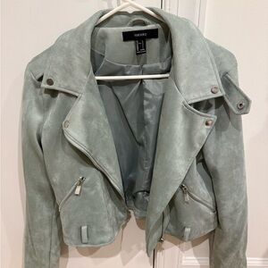 Forever 21 Women's Mint Green “Leather” Jacket